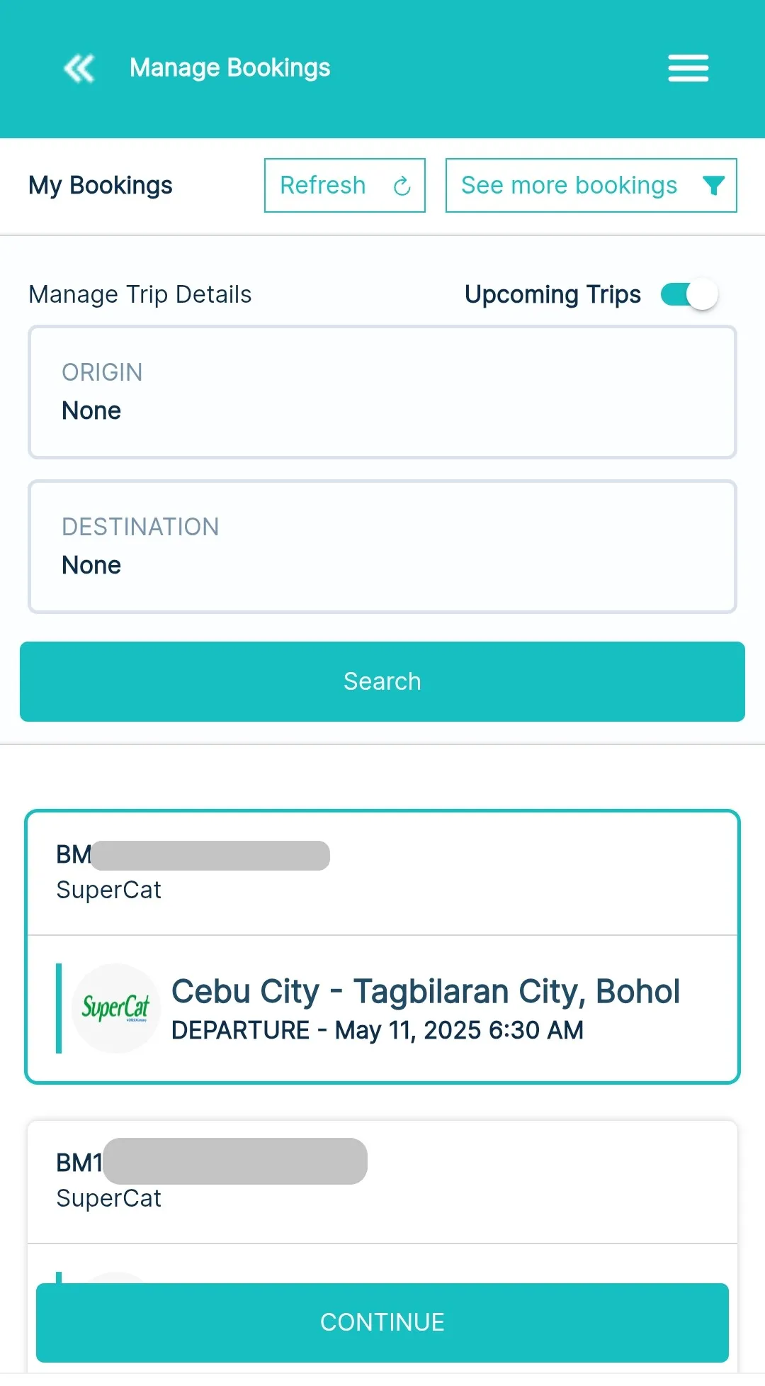 Select your booking Step 3