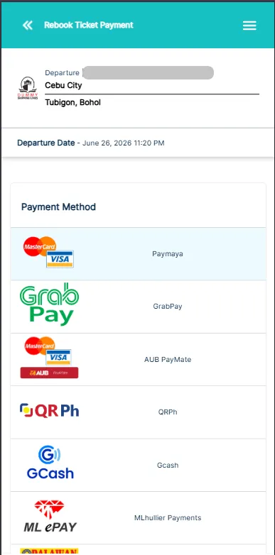 Select payment Step 6